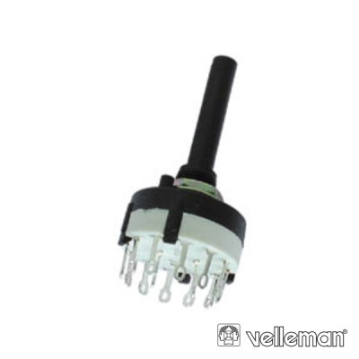 COMUTADOR ROTATIVO 2P C 6 POSIÇÕES CONEXÕES DE SOLDADURA