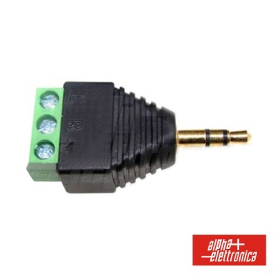 FICHA JACK 3.5MM MACHO STEREO C TERMINAL EM PARAFUSO