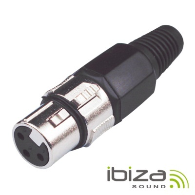 FICHA XLR 3P FÊMEA NIQUELADO IBIZA