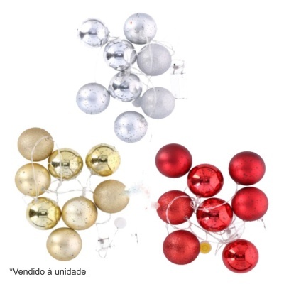GRINALDA DE 8 BOLAS DECORATIVAS LED