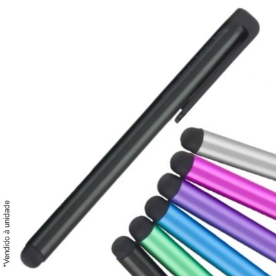 Canetas touch pen coloridas com corpo metálico e ponta emborrachada