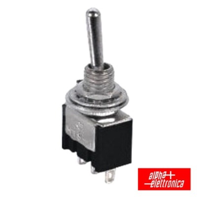 Interruptor de alavanca metálico preto com pinos metálicos