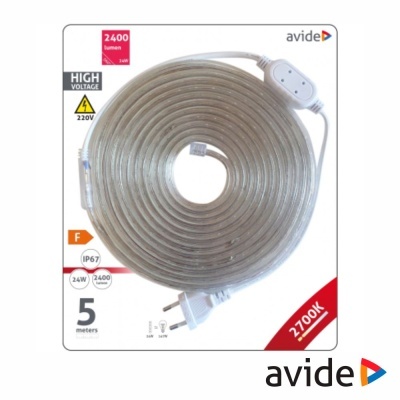 Fita 300 LEDS 3528 2700K 230V 4.8Wm 5m IP67 AVIDE