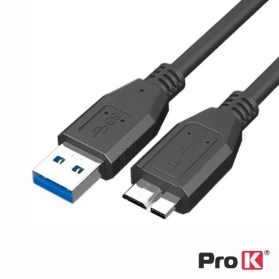 Cabo USB preto com conector tipo A e tipo B Mini