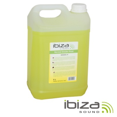 Recipiente plástico amarelo com líquido de fumaça Ibiza Light 5 litros