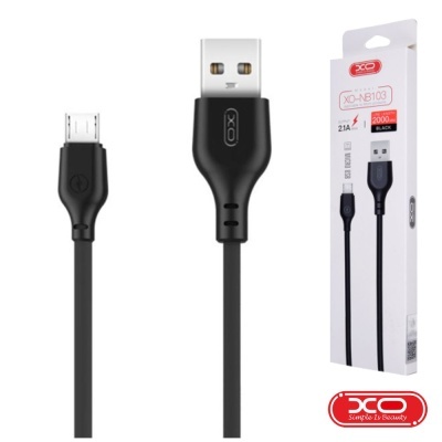 Cabo USB-A 2.0 Macho  Micro USB-B 2.1A 2M Preto XO