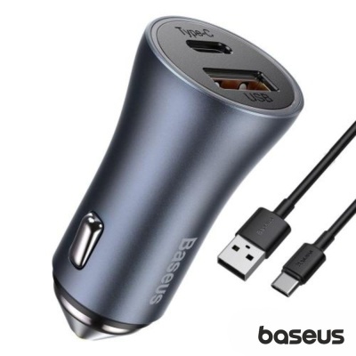 Adaptador Ficha Isqueiro USB-AUSB-C PD 40W BASEUS