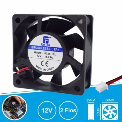 ventoinha de refrigeração brushless DC fan preta com etiqueta