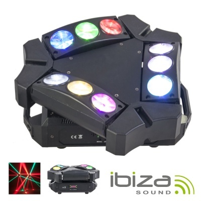 Luz de palco triangular Ibiza Sound com LEDs coloridos