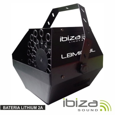 Máquina de bolhas preta Ibiza Light LBMID3BL com suporte e múltiplos orifícios