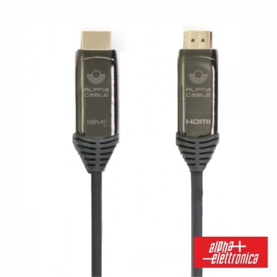 Cabo HDMI Fibra Óptica Dourado Macho  Macho Cinza 40M ALPHA