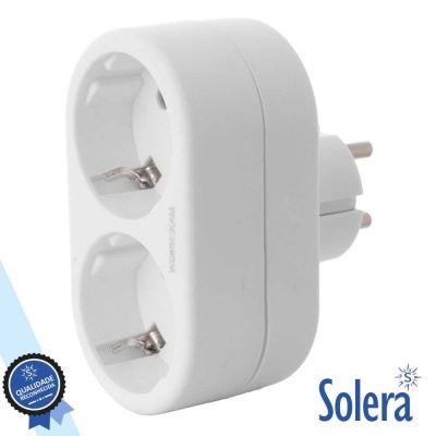 TOMADA ELÉTRICA C 2 SAÍDAS BRANCO SOLERA