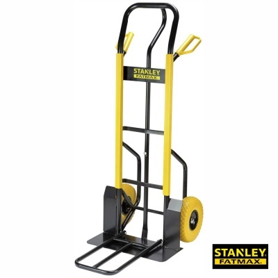 Carrinho de transporte STANLEY FATMAX em preto e amarelo com roda e pega