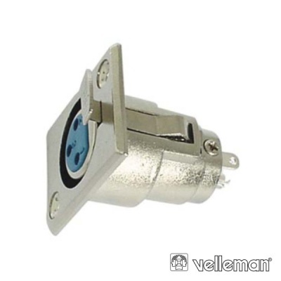 FICHA XLR 3P FÊMEA DE PAINEL NIQUELADO