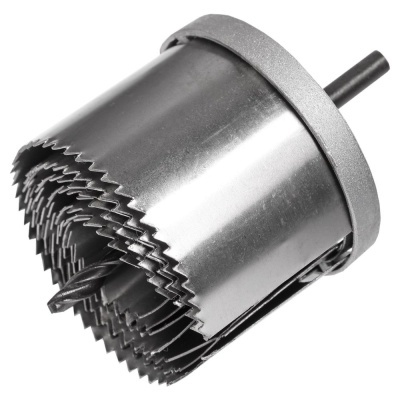 Conjunto de brocas serra copo em aço prateado com lâminas serrilhadas