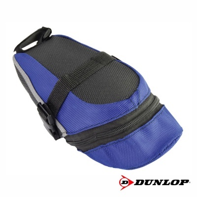 Bolsa Dunlop azul, preta e cinza com fecho e presilha