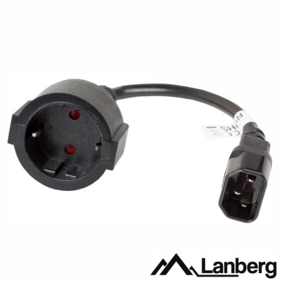 Cabo Alimentação IEC  Schuko Fêmea 20cm LANBERG