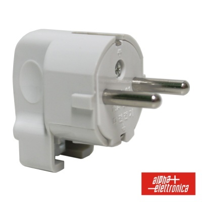 FICHA SCHUKO MACHO C TERRA LATERAL 220V BRANCO