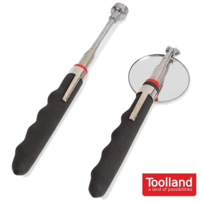 CONJUNTO 2 HASTES ESPELHO + ÍMAN TOOLLAND