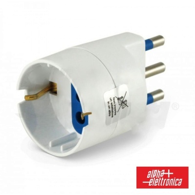 Ficha Adaptadora Viagem Italiana  Schuko 13A Branca