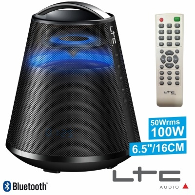 COLUNA BLUETOOTH PORTÁTIL PRETO 100W USBBTFMAUXBAT LTC