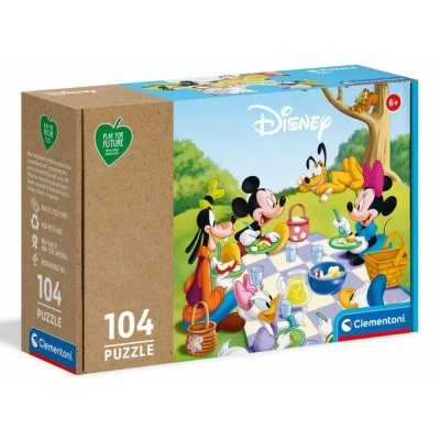 Quebra-cabeças Disney 104 peças Piquerique com personagens Mickey e Minnie