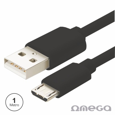 CABO USB-A 2.0 MACHO  MICRO USB-B MACHO 1M PRETO OMEGA