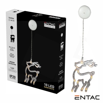 Rena Decorativo c ventosa 10 LED 3000K a pilhas ENTAC