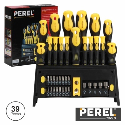 CONJUNTO DE CHAVES E PONTAS 39X PEREL