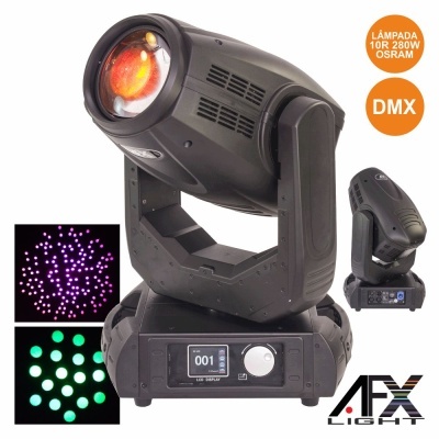 MOVING HEAD 280W 3 EM 1 BEAMSPOTWASH 10R DMX MIC AFXLIGHT