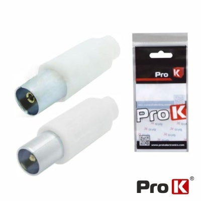 Adaptadores coaxiais brancos com embalagem Pro K