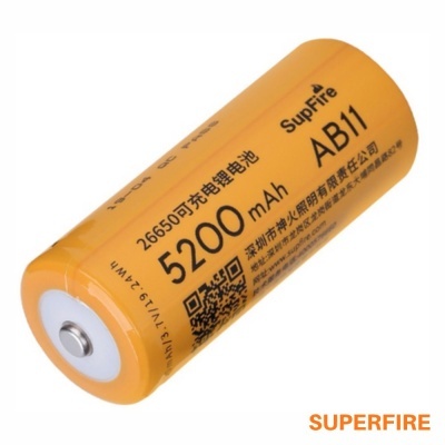 Pilha Lítio 26650 3.7V 5200mAh SUPERFIRE
