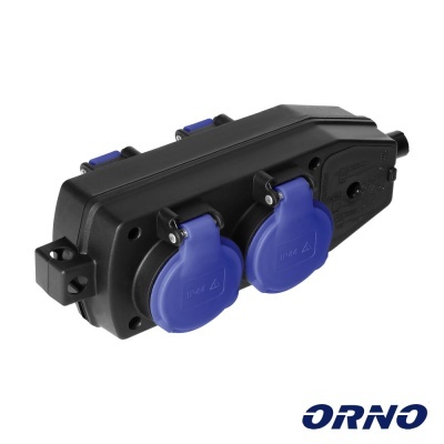 Ficha Elétrica Adaptadora 4x Schuko IP44 ORNO