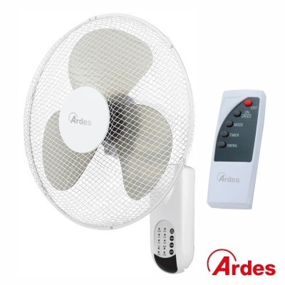Ventoinha de Parede C Comando Ø40cm 50W Branca ARDES