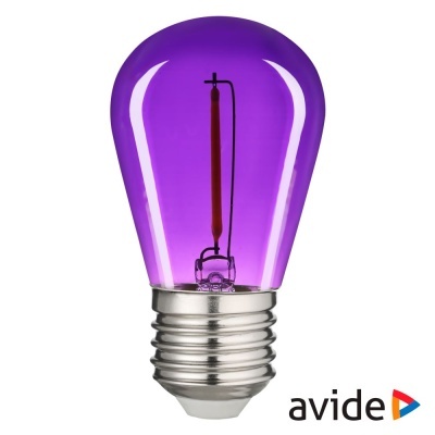 Lâmpada E27 1W 230V LED Filamento Roxo 50lm AVIDE