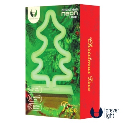 Caixa de luz néon árvore de Natal verde Forever Light