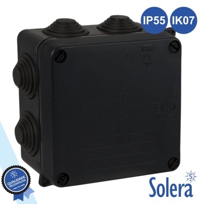 CAIXA DE PASSAGEM ESTANQUE C 7 CONES 100x100x55MM SOLERA