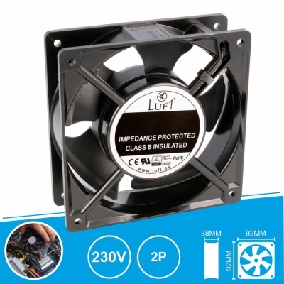 Ventoinha 230V 92x92x38mm 2 Pinos KLA230AP092ABTH LUFT