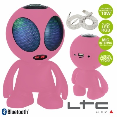 COLUNA BLUETOOTH WIKI 10W FMUSBSD BAT MIC ROSA LTC