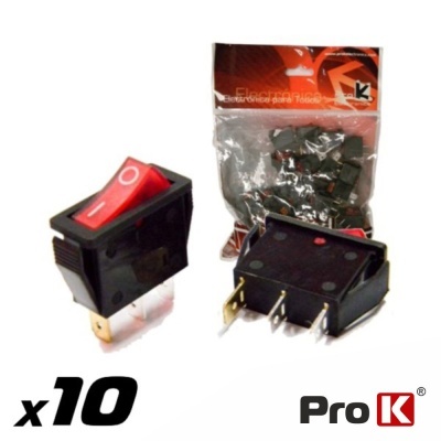 Interruptores de alavanca pretos com botão vermelho x10 Pro K