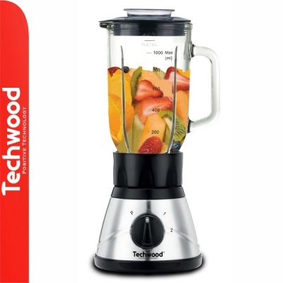 Liquidificador Inox 400W 1L C Jarra de Vidro TECHWOOD