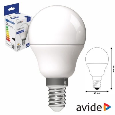 Lâmpada LED E14 Globo G45 6.5W 230V 6400K 806lm AVIDE
