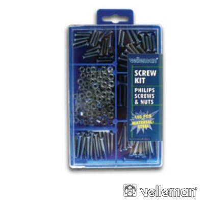KIT C PARAFUSOS E ANILHAS 180 PEÇAS VELLEMAN