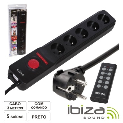 TOMADA ELÉCTRICA C 5 SAÍDAS COMANDO 3M IBIZA