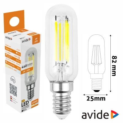 Lâmpada LED E14 T25 Filamento 4W 230V 4000K 440lm AVIDE