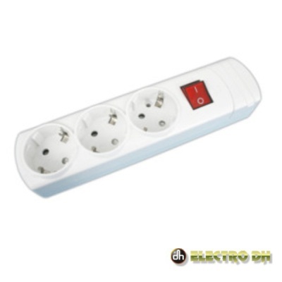 TOMADA ELÉTRICA C 3 SAÍDAS SCHUKO CINTERRUPTOR EDH