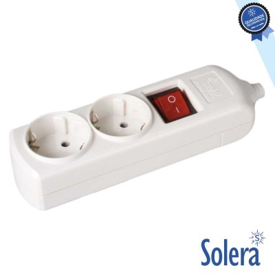TOMADA ELÉTRICA C 2 SAÍDAS SCHUKO INTERRUPTOR SOLERA
