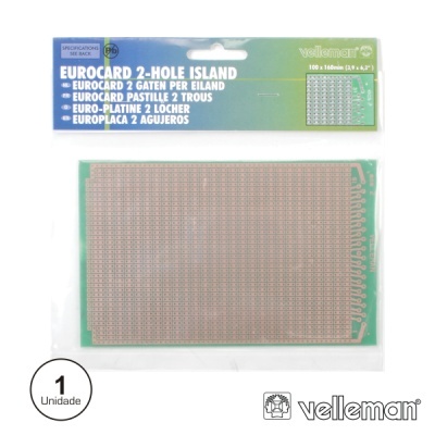 PLACA CIRCUITO IMPRESSO PERFURADA EM PONTOS 100X160MM