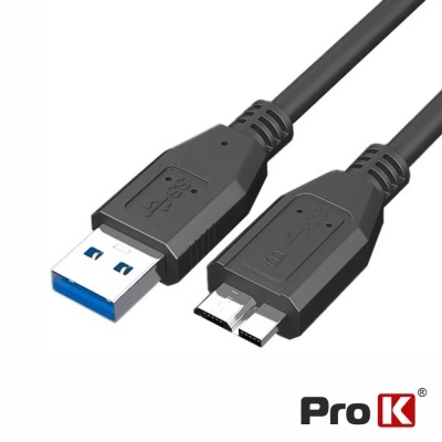 Cabo USB preto com conector USB Tipo A azul e conector Micro USB duplo