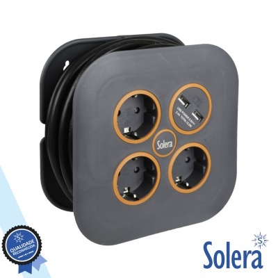 Extensão Tomada Elétrica C 3 Saídas E 2 USB-A 5m SOLERA